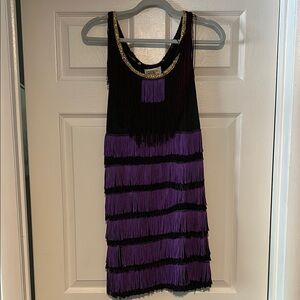 California Costumes Black and Purple Fringe Dress